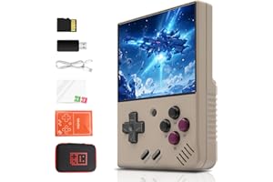 Générique Mi-Yoo Mini Plus Console Portable, 3.5 inch IPS Screen avec 5500+ Jeux Classiques, Supporte Gamepad sans Fil, Carte 64G intégrée, Gris