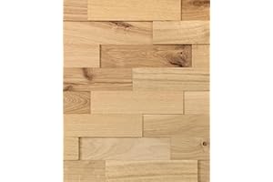 wodewa Rivestimento Murale Legno di Quercia Rustico I 1m² Pannelli Murali Rivestimento Parete Legno Decorazioni Pareti 3D Pannello Decorativo Cucina Cameretta I Strutturato Natural