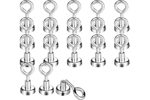 Wukong 18 Paquetes Super Imanes de Neodimio, 16mm ganchos magneticos 8kg Fuerza de Tracción Imán Redondo