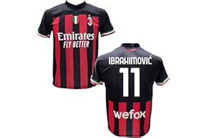 DND Di D'Andolfo Ciro Maillot de foot Zlatan Ibrahimovic 11 A.C. Milan Réplique autorisée 2021-2022 Tailles enfant et adulte