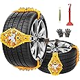 Oziral Snow Chains 8 Pieces Snow Chains for Car Anti-slip Adjustable Chain Tyre Wheel for Car Tyre Wheel Truck SUV Road Bottom Snowy Roads Safety Ice Mud Climbing Width 165-275mm