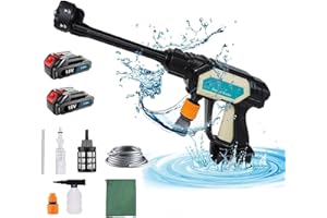PAIIPUIIT Akku-Hochdruckreiniger, Ersetzen für Makita 18V Akku BL180, Sechs Zubehör, Praktisch, 6 In 1 Düse zum Waschen Car (2 x 3000mAh)