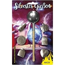UNGROL Wachsgieß-Set – Mit 6 Extra Großen Hohlfiguren, Gießlöffel & Orakelheft Für Bleigießen Zu Silvester
