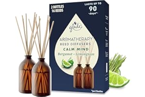 Glade Aromatherapy Reed Diffuser Gift Set, Home Decor Essential Oils Diffuser Soothing Fragrance, Calm Mind with Bergamot & Lemongrass, Pack of 2 (2 x 80 ml)