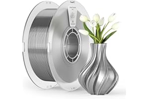 kexcelled PLA Soie Filamento per Stampa 3D 1,75 mm +/- 0,03 mm, Finitura Brillante e Seta, Buona Resa Colore, Adatto a Moltissime Stampanti FDM, Bobina da 1 kg (2,2 lbs), Argento
