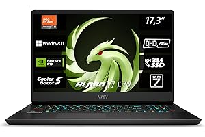 ‎MSI MSI Alpha 17 C7VG-031 , Gaming Laptop, 43,9 cm (17,3 Zoll) QHD, 240 Hz, AMD Ryzen 9 7945HX, 32 GB DDR5-5200, 1 TB SSD, NVIDIA GeForce RTX 4070, Windows 11 Home, QWERTZ Tastatur, Schwarz