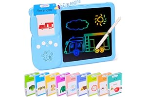 ZNZ Toddlers Learning Educational Toys Gifts for 2 3 4 5 6 7 8 Year Old Boys and Girls Kids, Autism Sensory Toy for Autistic Children, Talking Flash Cards with LCD Drawing Scribble Boards Montessori Toys