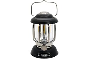 POKTWORLD Lampada Campeggio Retrò,LED Luce Campeggio Dimmerabili a 3 Modalità di Illuminazione,Luce di Sopravvivenza,Impermeabile IP44,Portatile e Maneggevole,Adatta per Escursioni,Escursionismo,Pesca