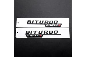 XLUCBS Emblems 2PCS ABS Car Sie Body Trunk Fender Decoration Badge Sticker for Mercedes Benz V8 BITURBO 4MATIC TURBO 4MATIC+ Emblem GLK GLA CLA