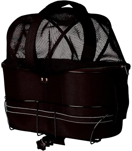 Wicked Rieten Fietsmand XL Black Checker naturel