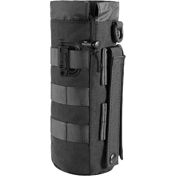Portaborraccia In Nylon Nero Per Zaino Tattico, Regolabile, Con Sistema MOLLE, 23x10 Cm, Per Trekking E Attività Outdoor