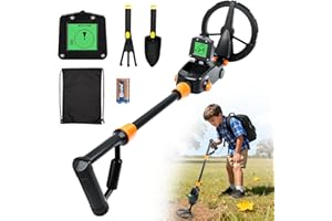PlsMupn Detecteur de Metaux Enfant, Détecteur de Métaux avec Affichage LCD et Son, Highly Sensitive Métaux Léger avec Bobine de Recherche étanche, pour Enfants ou débutants
