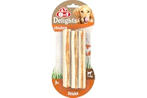 8in1 Delights Chicken Chew Sticks, healthy chew snack for dogs, 3 pieces