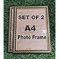 A4 size Photo Frames, Set of 2,black & golden
