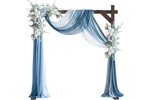 PlusFive Arche de Mariage en Bois, Arche de Jardin, Arche de Mariage en Tulle, Décoration Intérieure, Pelouse de Jardin, Arche de Rose Plante Grimpante, Décoration Cadre Fond Tulle Mousseline