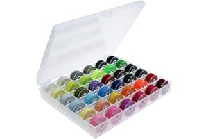 JRANCC Bobines et Fils à Coudre Fils de Canette 36 Pièces de Couleurs Assorties Fils de Canette Avec Utilisé Pour le fil de Broderie Bricolage