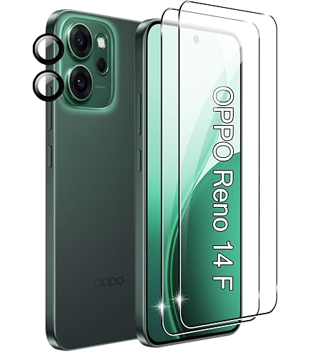 2 Pellicole Vetro Temperato + 2 Protezioni Fotocamera Per OPPO Reno 14F 5G / 14FS 5G | Durezza 9H, HD E Antimpronta - 2