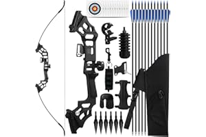 SERfawnCH 30/40lbs Recurve Bow & Arrow Set for Adults, Right-Handed Takedown Bow with Carbon Arrows, Hunting & Archery Practice Kit for Outdoor Target‌