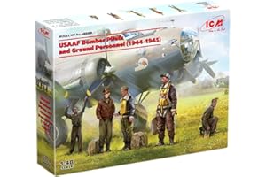 ICM ICM48088 1:48-USAAF Bomber Pilots & G/Personale(1944-45), Non verniciato