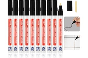 Sheryl&Rain 10 Pezzi Pennarello per Fughe Piastrelle,Stucco per Fughe Piastrello Nero,Pennarello per Fughes,Penna Piastrelle Nero per Ripristinare Pavimenti