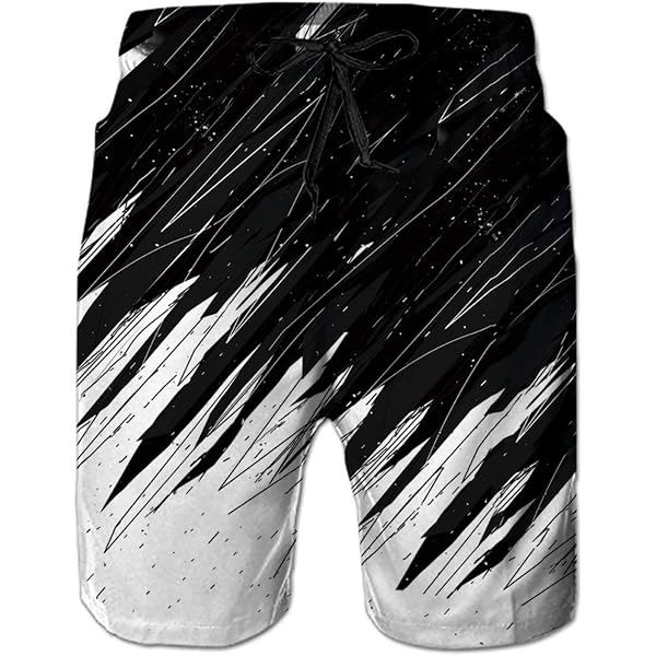 Unitop Herren Badehose Hawaii-Look – Bunt Gestreift, Schnell Trocknend, Mit Seitentasche & Netzfutter