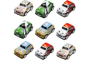 Hyakoz 9 Pezzi Mini Auto da Corsa Metallo Giocattoli di Mini Macchinine per Bambini Mini Metallo Auto Giocattolo con Scatola Macchinine Cars per Bambini Ragazze Ragazzi 2 3 4 Anni e Più