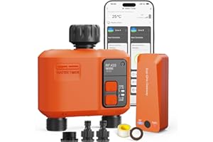 XinFuture Smart WLAN Bewässerungscomputer 2 Ausgänge mit 300 Meter RF,WiFi Super-Abdeckung,Bewässerungssystem Garten mit Regenverzögerung, App & Sprachsteuerung,Wasser Zeitschaltuhr Automatischem