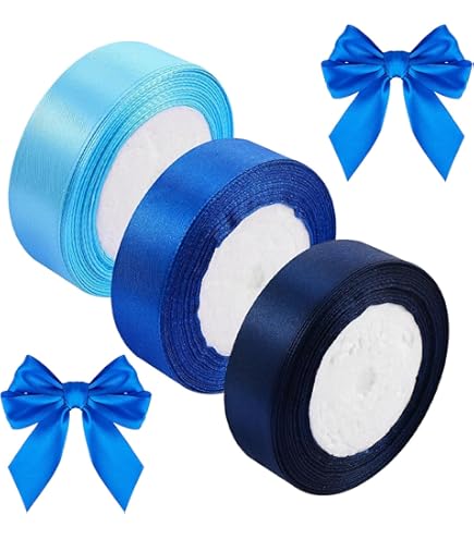 Satin Ribbon, 6 Rolls Decorative Ribbon, Fabric Ribbon, 20 Mmx22 M Roll, Decoration Gift Ribbon, Blue Ribbon For Wedding, Valentine's Day, Birthday - View #14