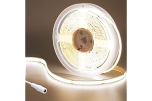 GOMING 24V COB Striscia LED Bianco Naturale 4000K 5M Alta Densità 480LED/M CRI 93+ Senza Punti Luce Alta Luminosità 4500lm Non Impermeabile IP20 Luci LED per Decorazione Casa(Senza Alimentazione)