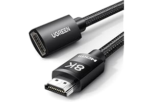 UGREEN HDMI 2.1 Extension Cable 8K 4K Male to Female Extender 120/240Hz eARC HDR Dolby Vision Atmos 48Gbps Ultra High Speed Lead Compatible with TV Stick Roku Streaming Device Switch PS5 Xbox PC(0.5M)