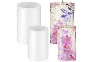 SHOWHEEL 2PCS Molde Para Velas,Moldes Velas Cilindro,Moldes para Velas 3D,Moldes Para Hacer Velas Grandes,Molde Velas Silicona,para Hacer Velas, JabóN Hecho A Mano, Velas Perfumadas