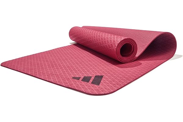 Adidas yogamatta 4 mm – yogamatta av 50 % återvunnet material fritt från PVC – halkfri och strukturerad yta (176 x 61 cm) för perfekt grepp vid yoga