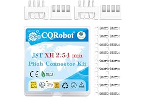 CQRobot JST XH 2,54 mm Passo 4-Pin Elettronico Connettore IC Spina Maschio, Alloggiamento Presa Femmina e T Forma Crimpare Terminale. 50 Set / 300 Pezzi Filo a Bordo Cavo Adattatore Componenti.