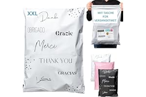 ‎EMBALLAX EMBALLAX - 20 Versandtaschen MIT TASCHE FÜR VERSANDETIKETT - XXL 60x45cm - WIDERSTANDSFÄHIG/WASSERDICHT - Versandtüten für Kleidung - Warensendung Umschlag für Kartons - Versandbeutel - Danke