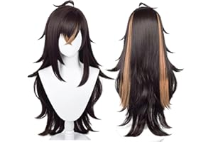MAYSUWELL Anime-Cosplay-Perücke Dehya Perücke für Männer und Frauen Mehrfarbig Haare für Halloween, Karneval, Kostümparty mit gratis Perückenkappe
