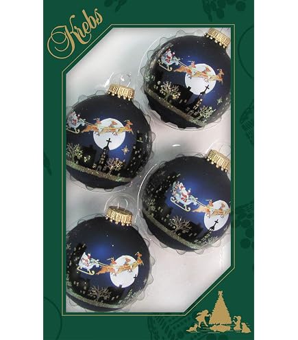 8 Boules Noël Verre Unies Marron Brillant Krebs Glas Lauscha - 7cm, Décoration Sapin Élégante
