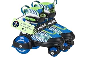 HUDORA Rollschuhe My First Quad - Skates für Kinder - Schuhe mit Rollen - Roller-Skates für Mädchen & Jungs in verschiedenen Farben - Größenverstellbare Quad Skates