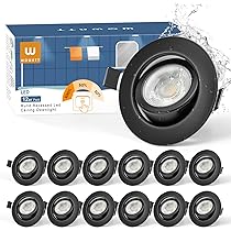Leselux Foco Empotrable LED Techo Regulable Negro, 10x IP65 Ojos De Buey 6W 400Lumen Blanco Neutro 4000K, 35MM Extraplano Downlight LED Techo Empotrable 220V Agujero 68-80mm, Luz De Techo Interior