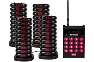 Retekess TD161 Bipeur Restaurant, 500M Bip Restaurant, 40 Bippers, Clavier Amovible, Facile à Installer, Bouton Muet, Bipeurs Client pour Food Court, Entertainment Centre, Resort