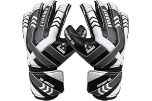 amport Goalkeeper Gloves – Finger Spine Protection, Hybrid Cut & Wide Double Layer Wristband – Unique Designed, Best Grippy and Consistent Palm Grip Goalie Gloves for Kids, Youth & Adult