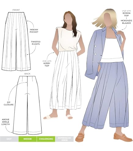 Patron De Couture Pantalon/Short Albie - Style Arc - Tissu Tissé - Tailles 38 à 50