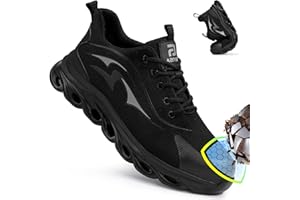 GUSAYEX Steel Toe Cap Boots Mens Work Boots Lightweight Safety Trainers Protective Non Slip Safety Shoes Industry Construction Work Trainers High Top Safety Boots