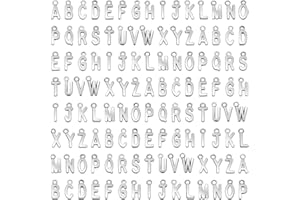 SANNIX 156Pcs/6 Sets Alphabet ABC Letter Charms Capital Letter A-Z Charm DIY Bracelet Necklace Pendants Loose Beads with 200Pcs Open Jump Rings for Jewelry Making