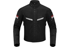 BORLENI Giacca da Moto da Uomo Estate, Traspirante, Protezione Dalle Armi, Riflettente