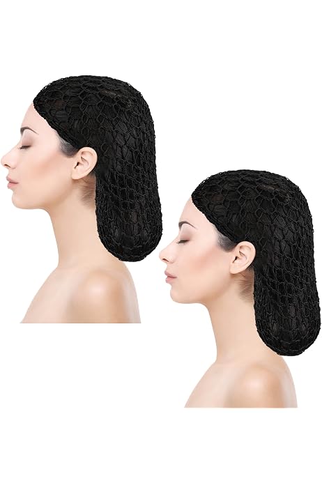 Lot De 4 Filets à Cheveux Pour Dormir - Bonnet Maille Respirant - Pour Femme, Cheveux Bouclés (Blanc, Rose, Bleu, Noir)