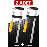 Zephoo 2 Adet &Ccedil;elik F Tipi Mobilyacı Işkencesi 50x250mm Ile 50x250 mm Marangoz F Kelep&ccedil;esi