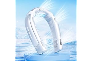 Monave Nackenventilator mit Kühlung, Nackenventilator Leise 5 Turbo-Ventilatoren 1 Kühlkern, Nackenventilator Testsieger Tragbarer Halsventilator