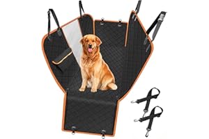 SHUNSHI Dog Car Seat Cover,Waterproof with Door Protection,Durable Non-Slip Scratch-Resistant Washable Pet Back Seat Protector Cover with Mesh Window, Boot Liner, Dog Travel Hammock for all Cars Trucks SUV
