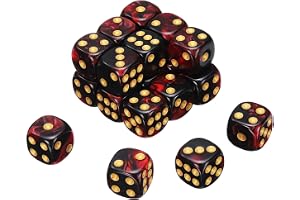 QUARKZMAN 24 st 6-sidig färgad standardkub 16 mm akryl D6 mini polyester pärlmönster tvåfärgad spelkub set för bordsspel svar