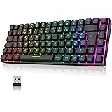 RedThunder K84 75% Clavier sans Fil Gamer AZERTY FRANÇAIS, Batterie Rechargeable, Rétroéclairage RVB, Anti-ghosting, Waterpro